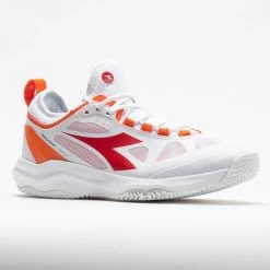 Diadora Speed Blushield Fly Clay Women's White/Fiery Red -Sport Racquet Shop 116606 5