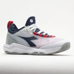 Diadora Speed Blushield Fly 4+ Clay Men's White/Blue Corsair/Fiery Red -Sport Racquet Shop 117032 5