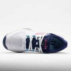 Diadora Trofeo 2 AG Pickleball Women's White/Blueprint/Pink Yarrow 10 Diadora Trofeo 2 AG Pickleball Women's White/Blueprint/Pink Yarrow -Sport Racquet Shop 370081 2