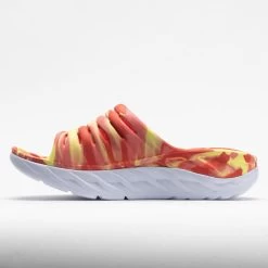 HOKA Ora Recovery Slide Swirl Unisex Yellow Pear/Fiesta -Sport Racquet Shop 570558 1