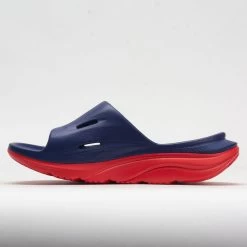 HOKA Ora Slide 3 Unisex Bellwether Blue/Red Alert -Sport Racquet Shop 570614 1