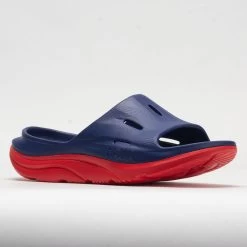 HOKA Ora Slide 3 Unisex Bellwether Blue/Red Alert -Sport Racquet Shop 570614 5