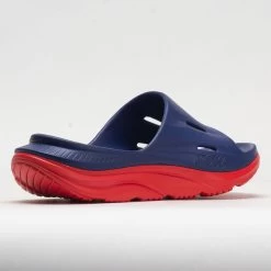 HOKA Ora Slide 3 Unisex Bellwether Blue/Red Alert -Sport Racquet Shop 570614 6